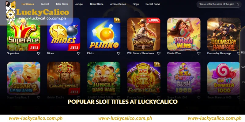 Popular Slot Titles at Luckycalico